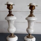 Pair of alabaster lamp feet