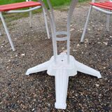 Garden furniture cast iron table and Tolix armchairs