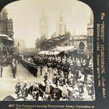 Old photography stereo, stereograph, luxury albumine 1903 Coronation Edward VII