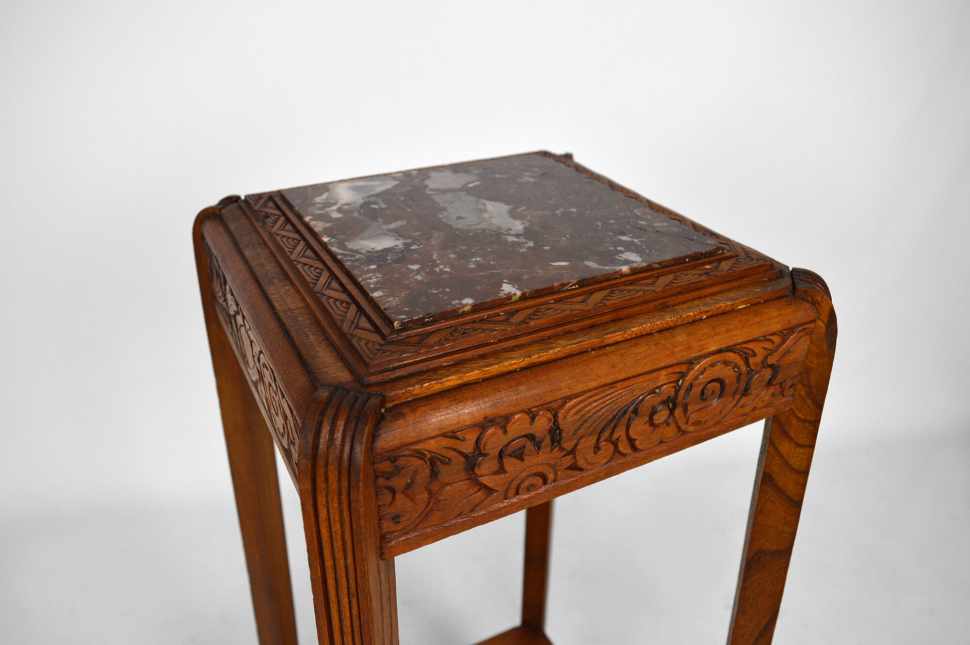 Art Deco harness in carved wood and marble, France, circa 1925