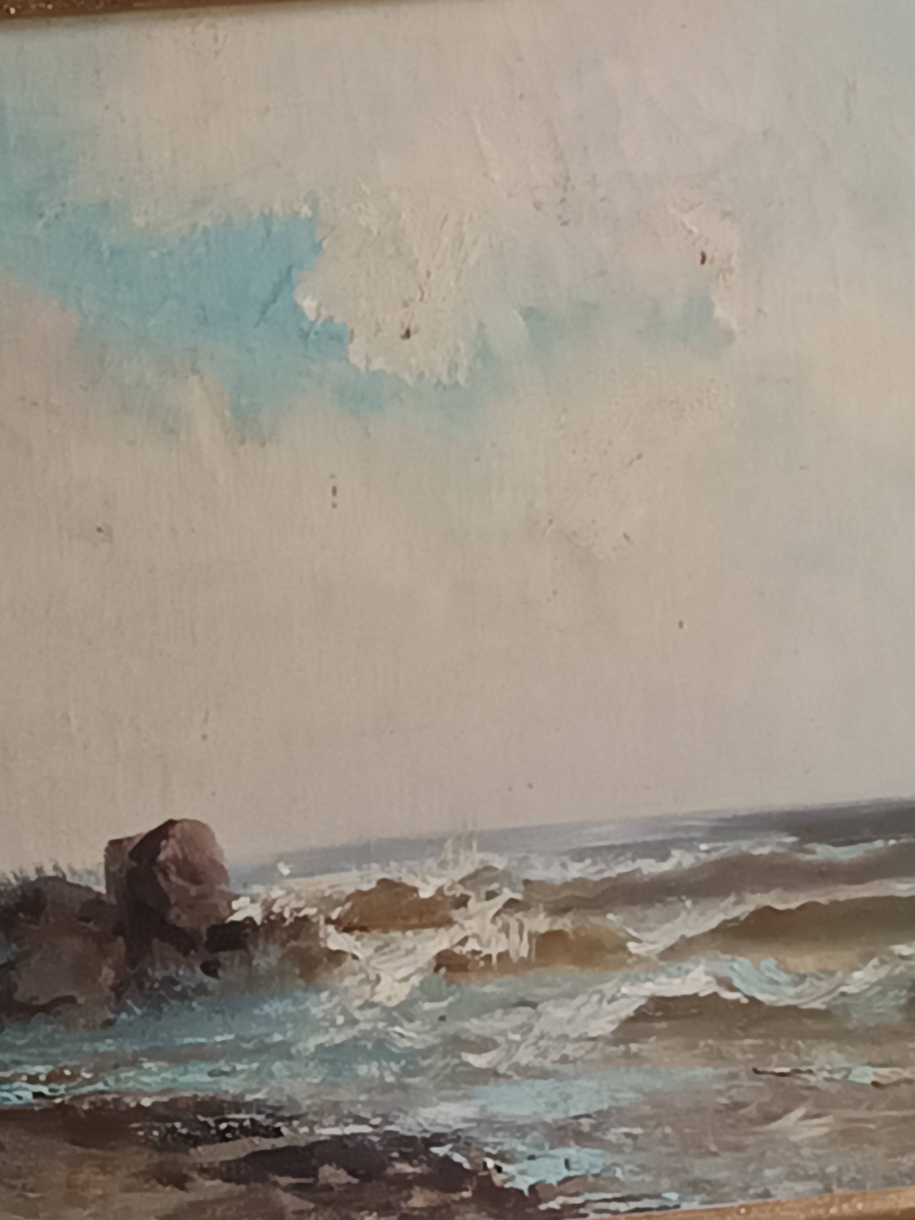 marine old rocky coast oil on canvas 1890 - 1910