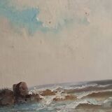 marine old rocky coast oil on canvas 1890 - 1910