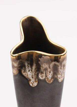 Vintage free-form organic vase - numbered ceramic 1246/23 - mid-century style