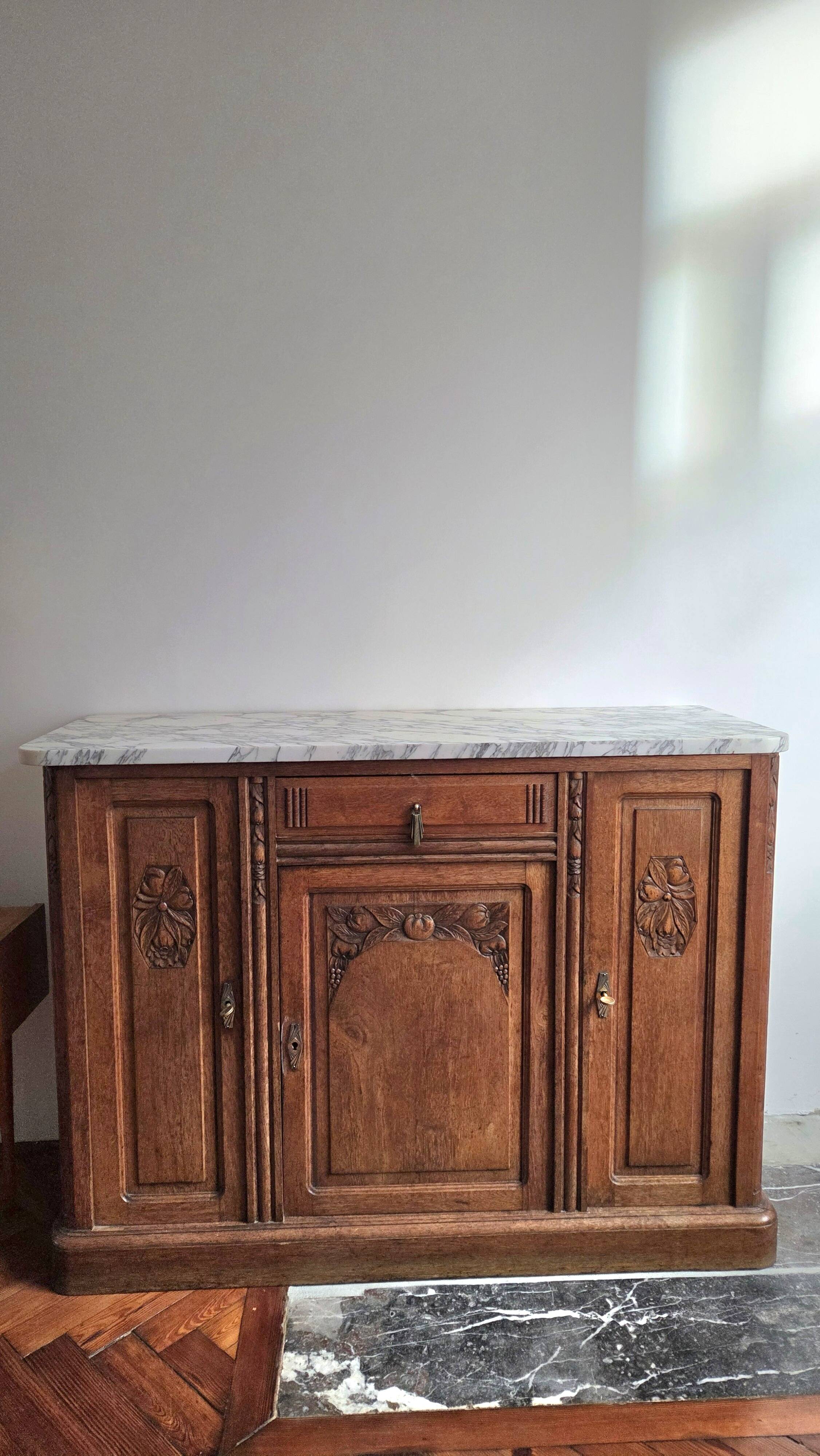 Art Deco marble buffet table