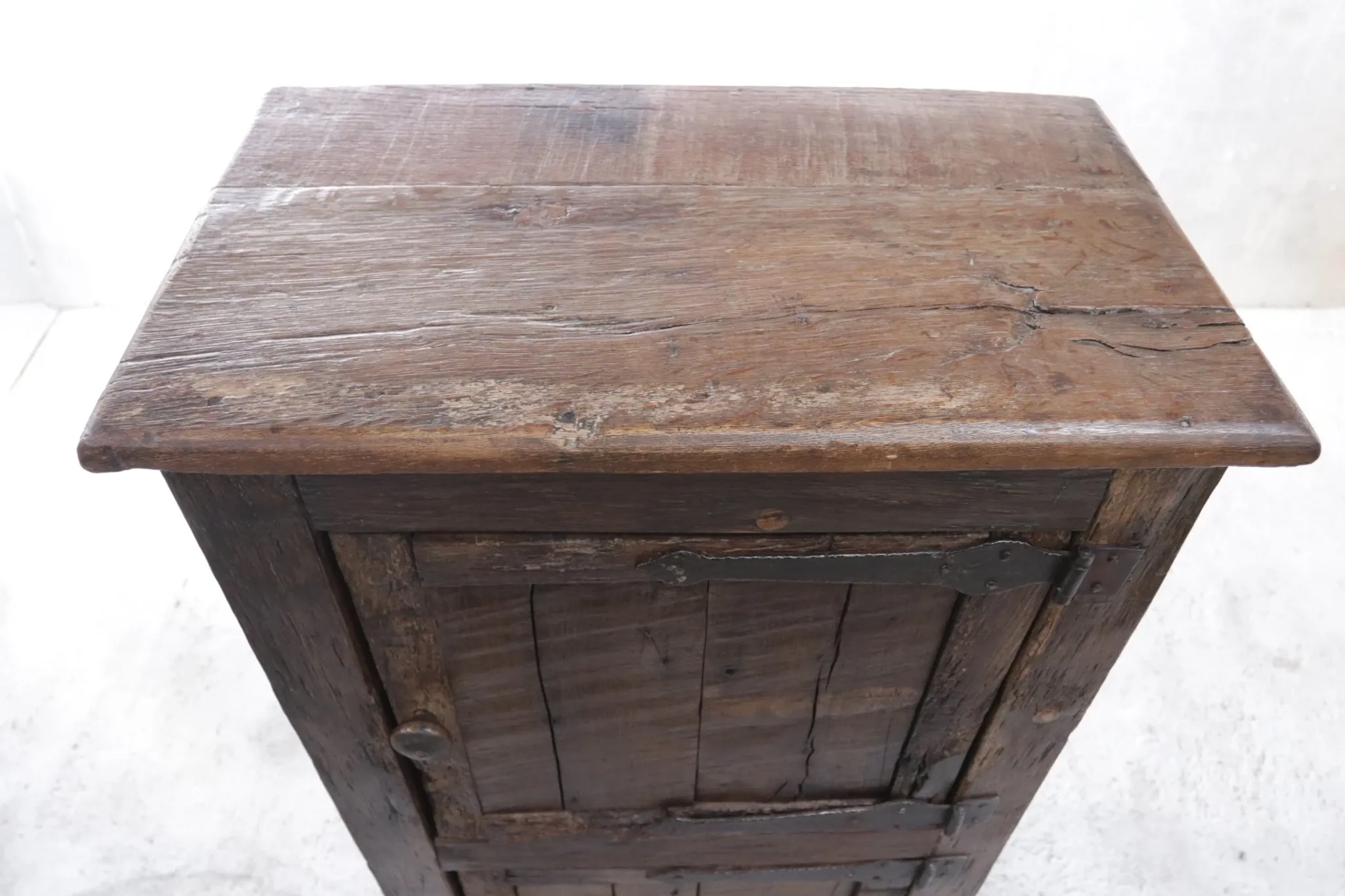 18th-century German primitive cabinet on sledge feet with forged hardware