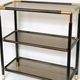 Vintage Italian design console in brass and smoked glass