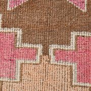 3x11 Pink and Brown Rare Colors Runner Rug, Wool Kilim Rug, 94x320Cm