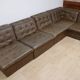 Vintage modular patchwork leather sofa, 1970s