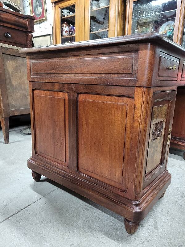 Art deco 4-door, 3-drawer, double-sided, 1930s flat desk
