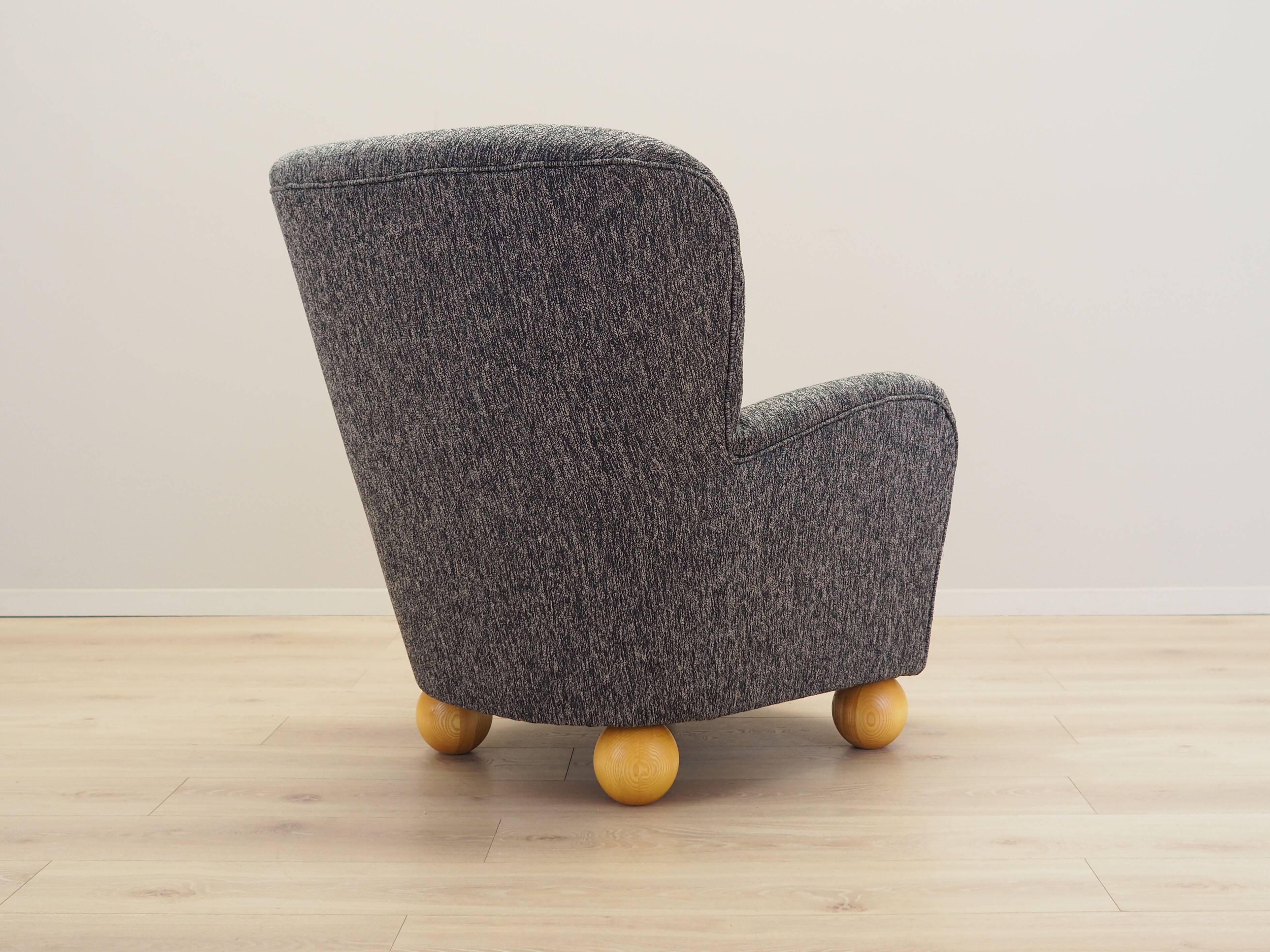 Grey armchair, Scandinavian design, production: Denmark