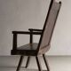 Antique primitive carved oak arm chair, Belgium