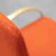 Set of 4 vintage golden metal and orange fabric chairs, 1970s modernist
