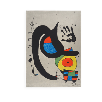 Joan Miro : Femme à l'oiseau, lithographie originale signée