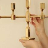 Swedish brass five arm candelabra by Gusum