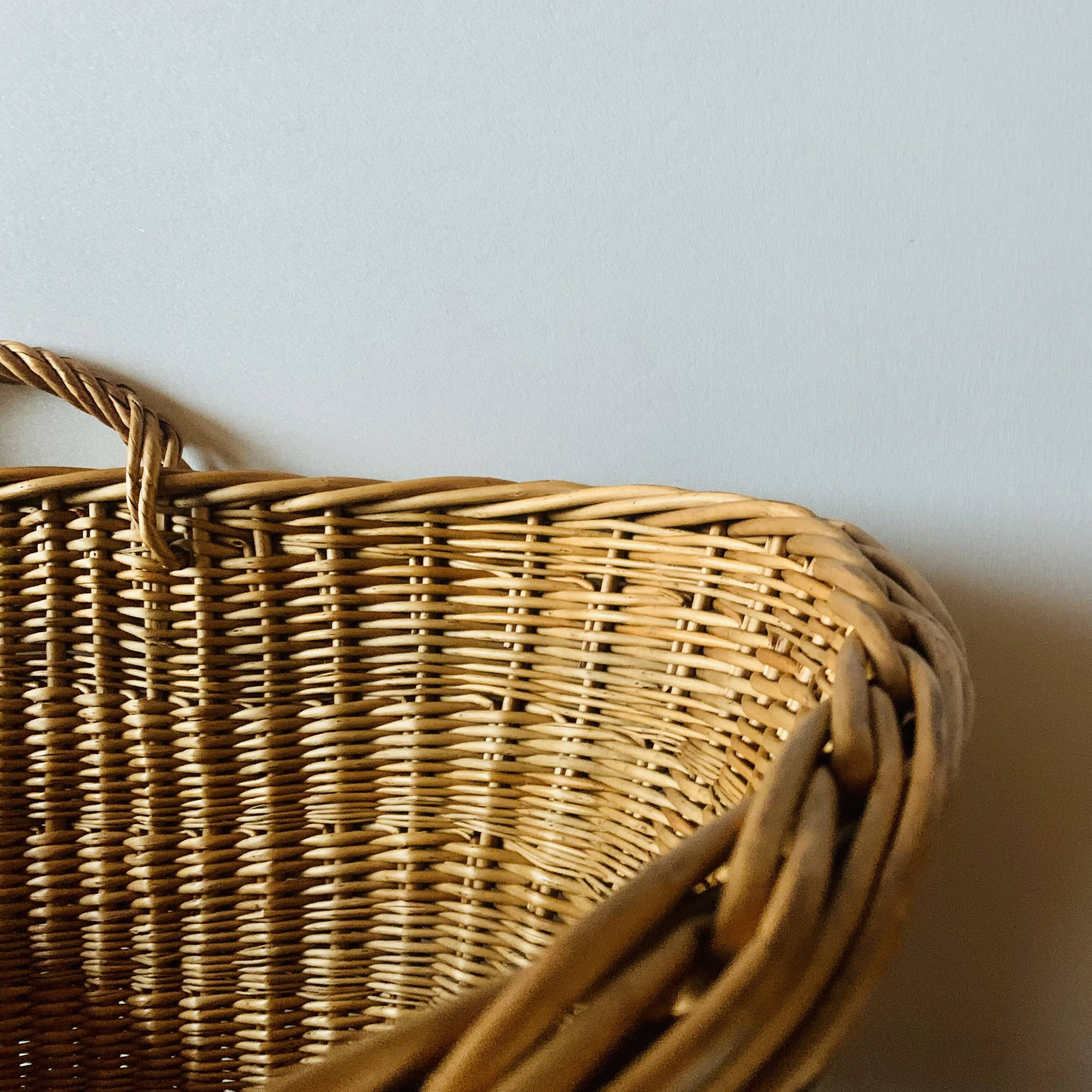 Large vintage wicker basket