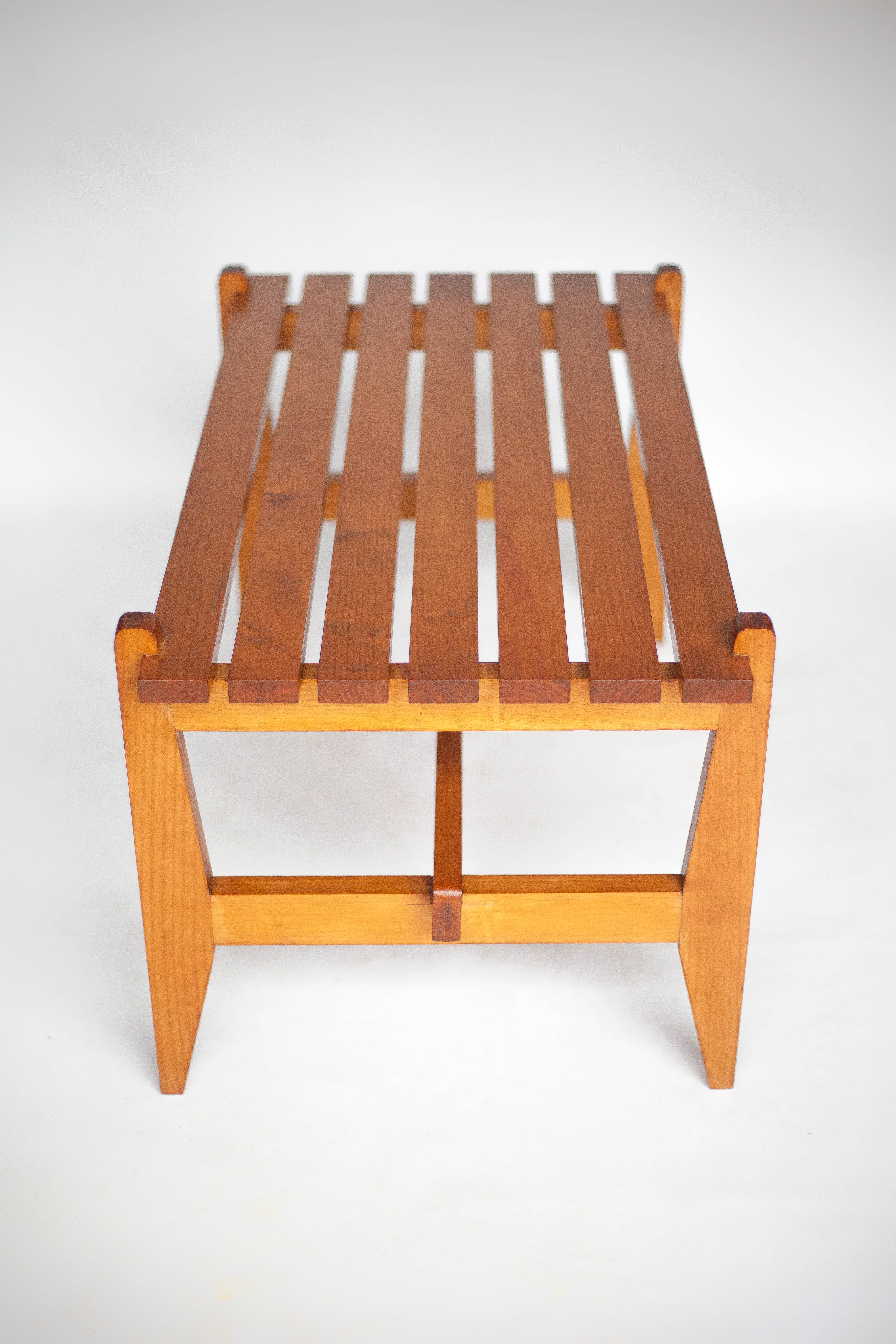 Table basse bois bois à lattes, décoration intérieur