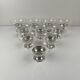 Set of 10 dessert / ice cream bowls, in glass and metal (silver?), 1970.