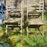 4 teak folding chairs