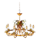 Italian metal chandelier in bamboo imitation, 1960s