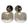 Pair of vintage smoked glass wall lights