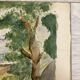 Aquarelle paysage vintage