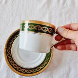 Large Fine Porcelain Cup and Saucer by Artist R. Sechet for Limoges Empire Style Lou