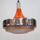 Vintage Chrome & Orange Pendant Lamp - 1970s Massive Belgium Lighting