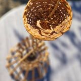 70s wicker chandelier pendant light