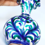 Romantic Spanish vase with hand-painted earthenware bird