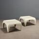 Vintage Space Age white fibreglass coffee tables, design, 1960s