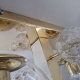 Applique murale tchèque en laiton et verre du milieu du siècle, par Kamenický Šenov, années 1970