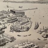 Set of 2 lithographs on the ports of 1897
