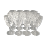 Glasses with carved crystal wine, star and leaf patterns