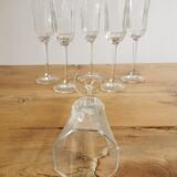 Service of 6 vintage luminarc champagne flutes