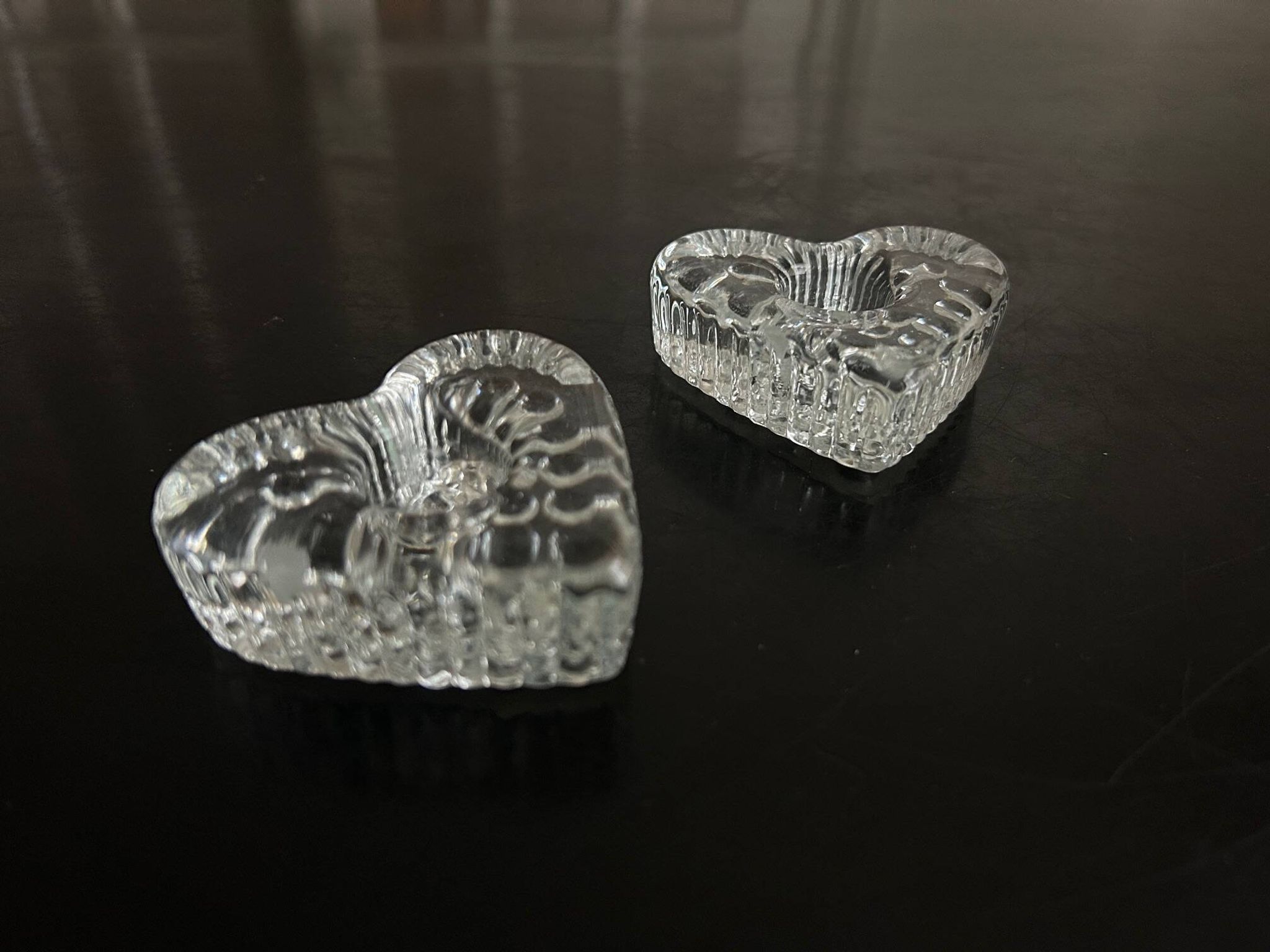 pair of heart candlesticks 1960