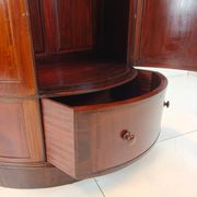 Edwardian mahogany bow-fronted wardrobe by Maple & Co