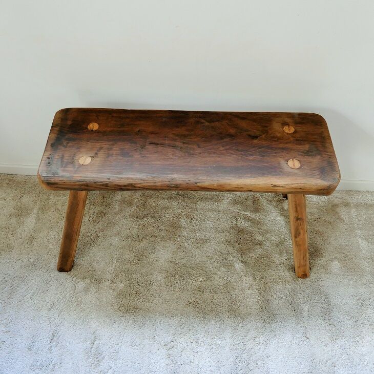 Brutalist oak bench