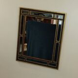 70s rectangular mirror in gilded wood