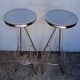 Pair 2 high bar stools all chrome