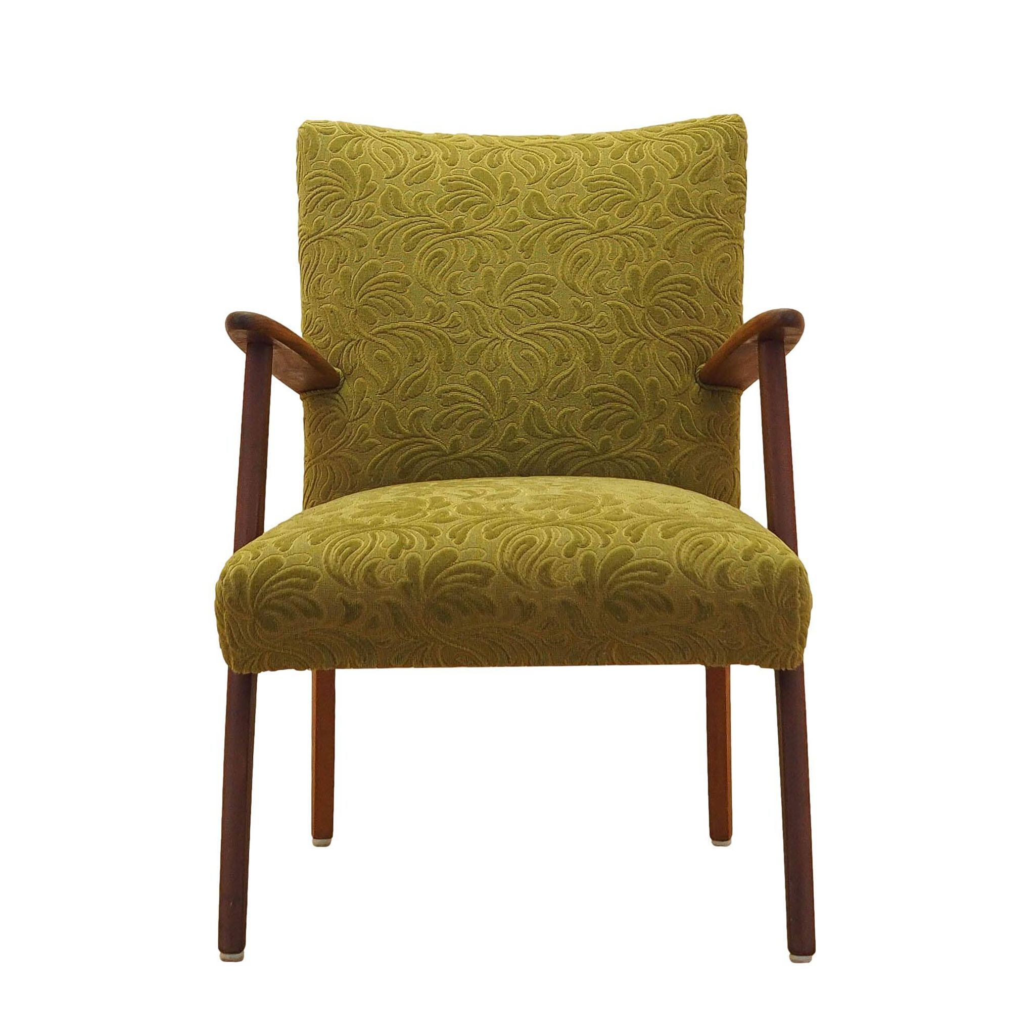 Fauteuil danois vert, années 1960