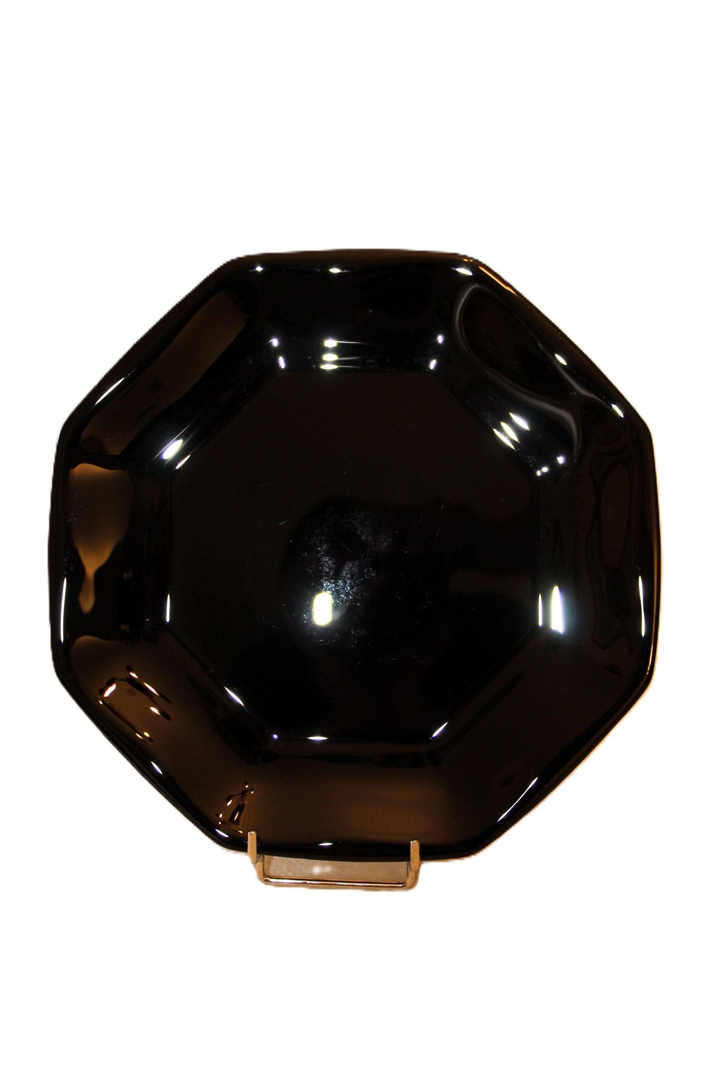 6 black Arcoroc "Octime" dessert plates (set 1)