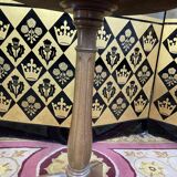 Tripod pedestal table with gallery and marble