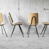 Set of 4 vintage compass feet chairs - 1960