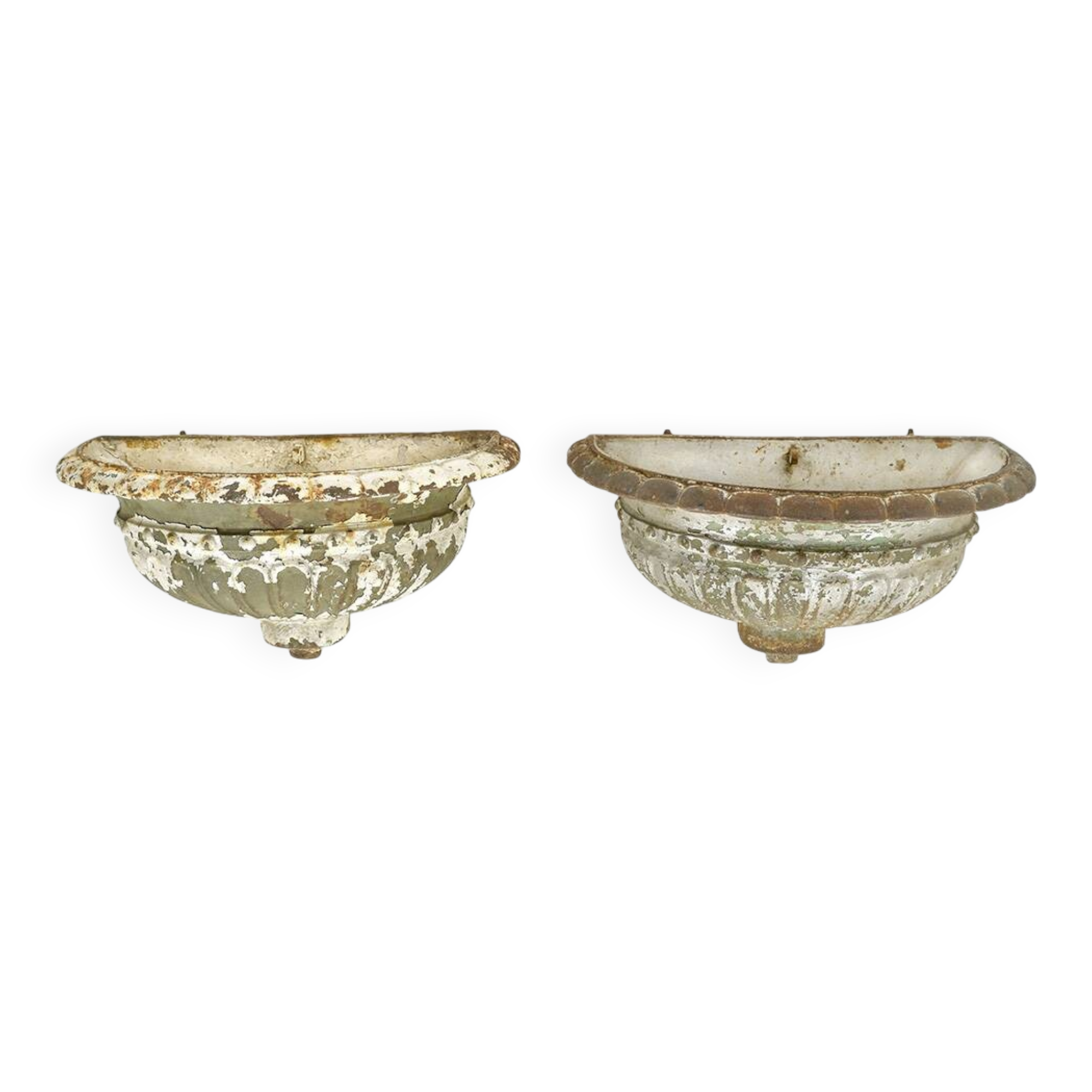Pair of Medici cast iron wall-mounted basins