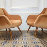 Pair of chairs sculptural vintage restored 60 years