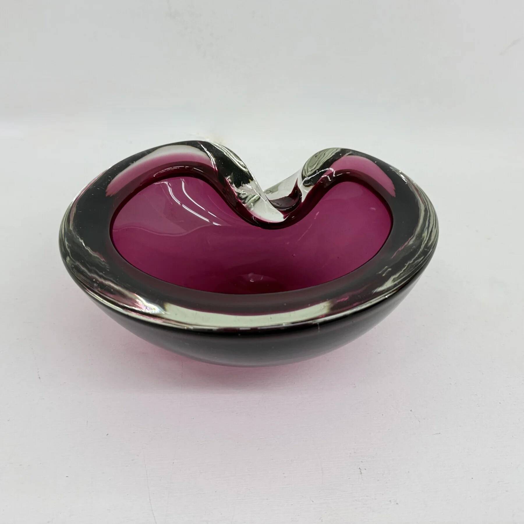 Set of 3 Murano Sommerso pink glass bowls, 1970s
