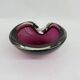 Set of 3 Murano Sommerso pink glass bowls, 1970s