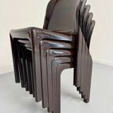 Set of 5 Selene plastic chairs designed by Vico Magistretti Artemide