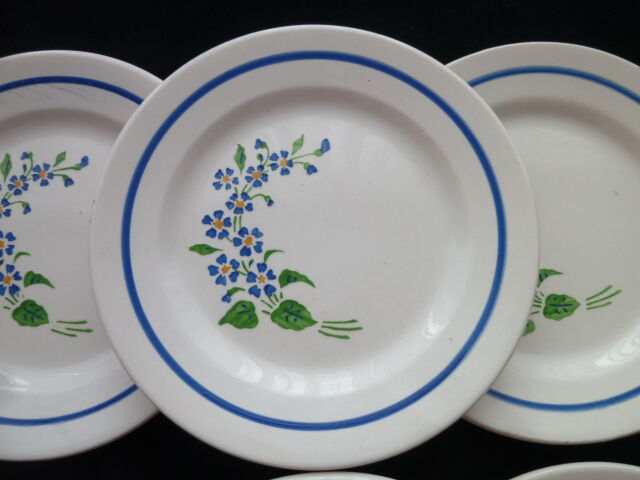 Set of 6 hollow plates in Niderviller faience, model Kate