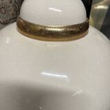 Foot ceramic lamp white beige golden